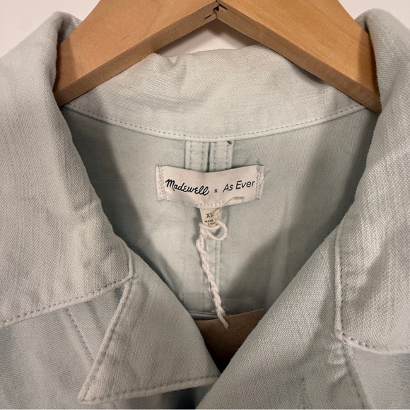 Madewell x As Ever Cotton Utility Workwear Jumpsuit Sage Green Blue NWT XL - Picture 8 of 13